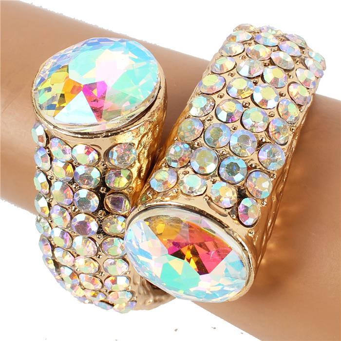 Fashion Metal Crystal Stones Bangle