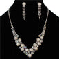 Rhinestones Pearls Necklace Set