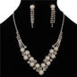 Rhinestones Pearls Necklace Set