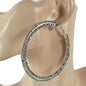 80mm Double Layered Rhinestones Hoop Earring