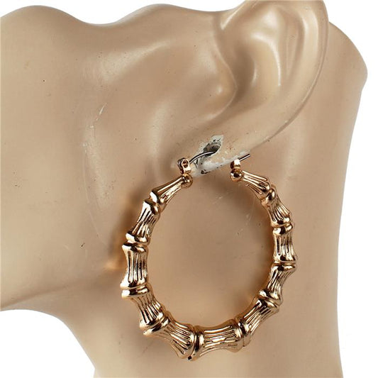 50mm Metal Hammered Hoop Earring