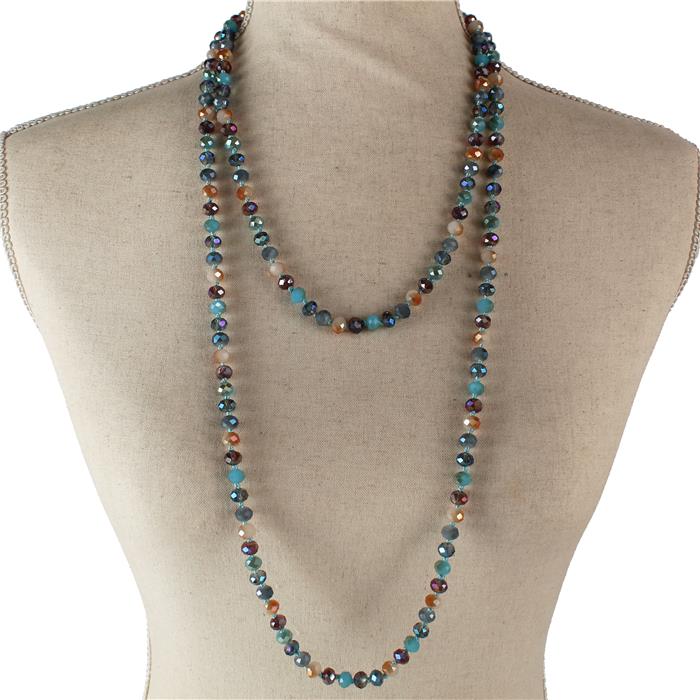 8mm Crystal Beads Long Necklace