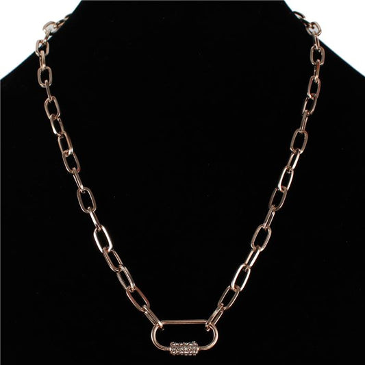 Metal Oval Chain Necklace