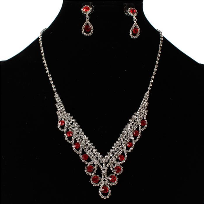 Rhinestones Swirl Necklace Set