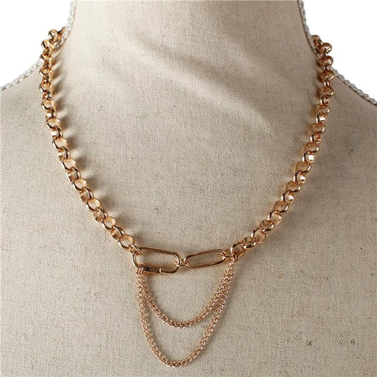 Metal Oval Chain Necklace