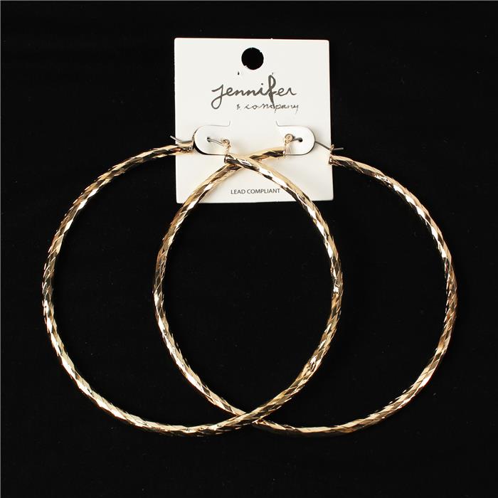 100 MM Diamond Cut Hoop Earring