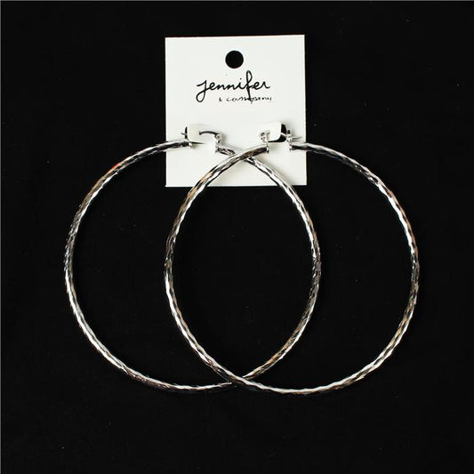 100 MM Diamond Cut Hoop Earring