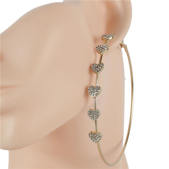 80mm Metal Heart Hoop Earring