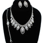 Rhinestones Leaves 3 Pcs Necklace Set