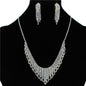 Rhinestones Casting Clip-On Necklace Set