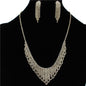 Rhinestones Casting Clip-On Necklace Set