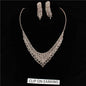 Rhinestones Casting Clip-On Necklace Set