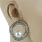 Metal Pearl Circle Stud Earring