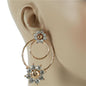 Metal Stones Flower Earring