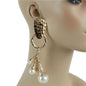 Metal Long Pearl Earring