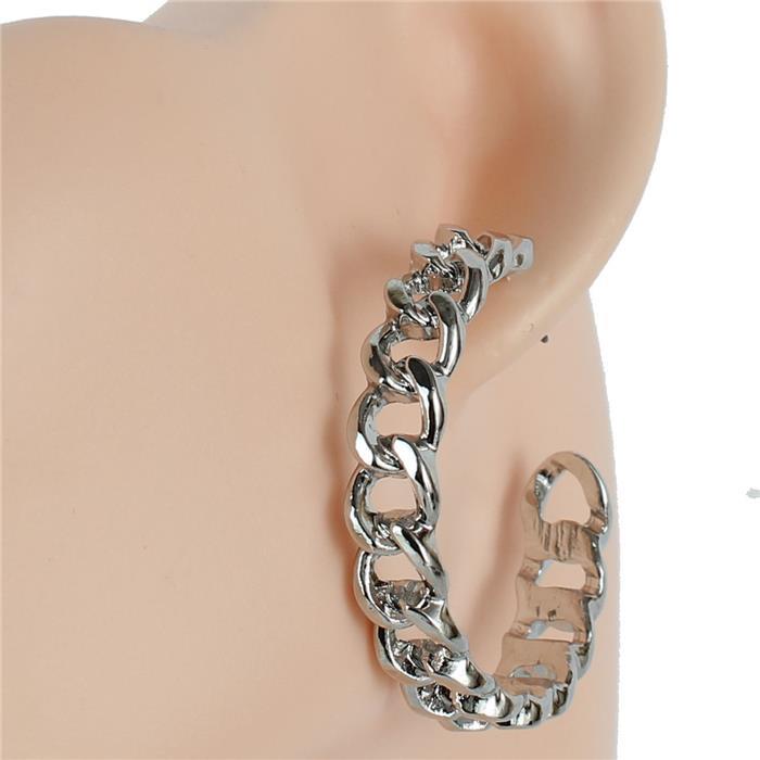 40mm Metal Link Hoop Earring