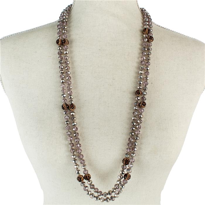 Crystal Beads Long Necklace