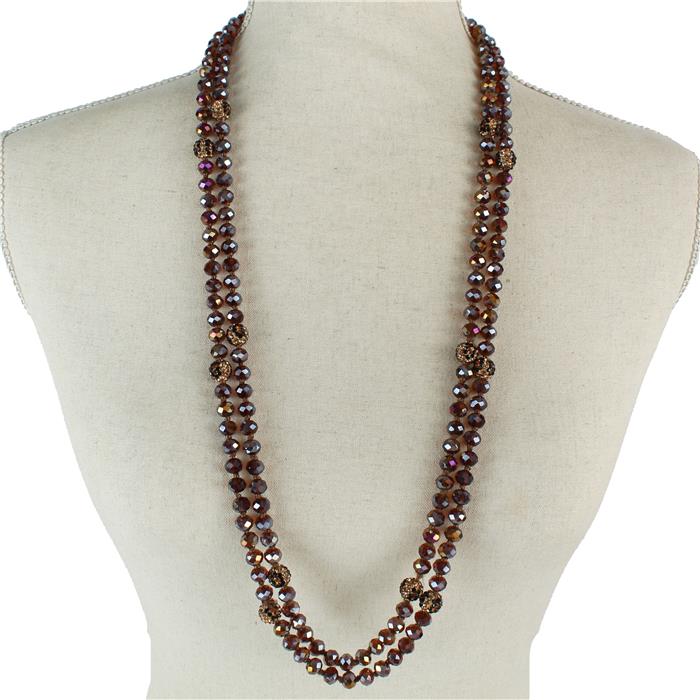 Crystal Beads Long Necklace