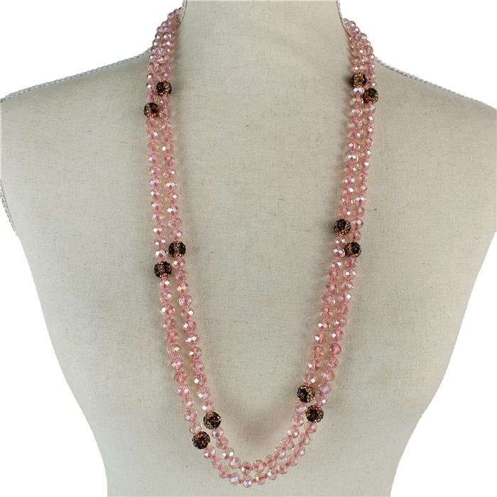 Crystal Beads Long Necklace