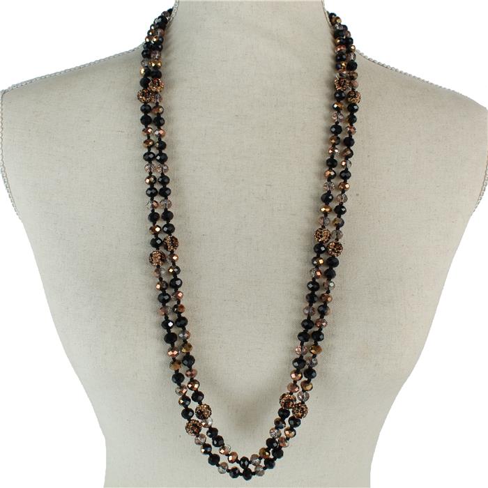 Crystal Beads Long Necklace