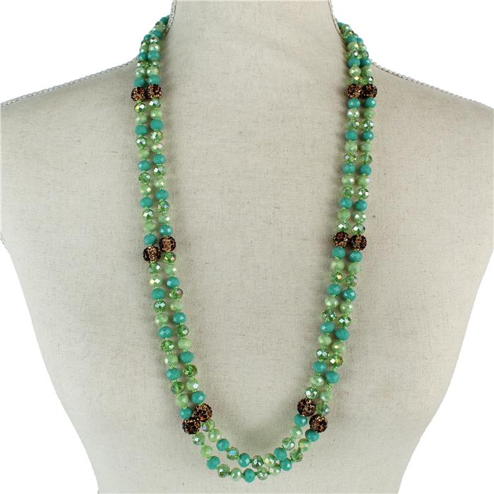 Crystal Beads Long Necklace