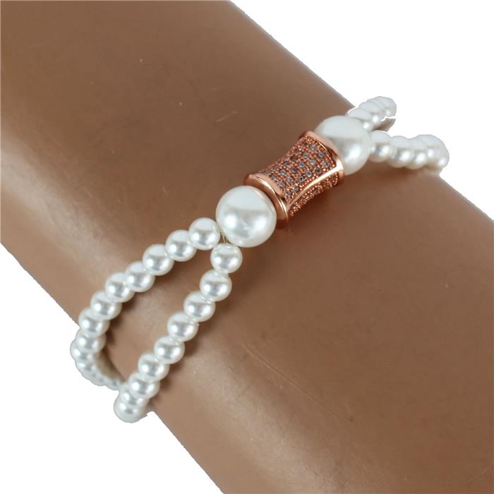 Pearls CZ Charm Bracelet