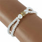 Pearls CZ Ring Stretch Bracelet