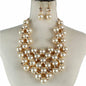 Fashion Triangle Pearls Necklace Set