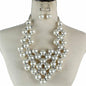 Fashion Triangle Pearls Necklace Set