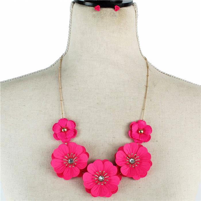 Fashion Metal Flower Necklace Set