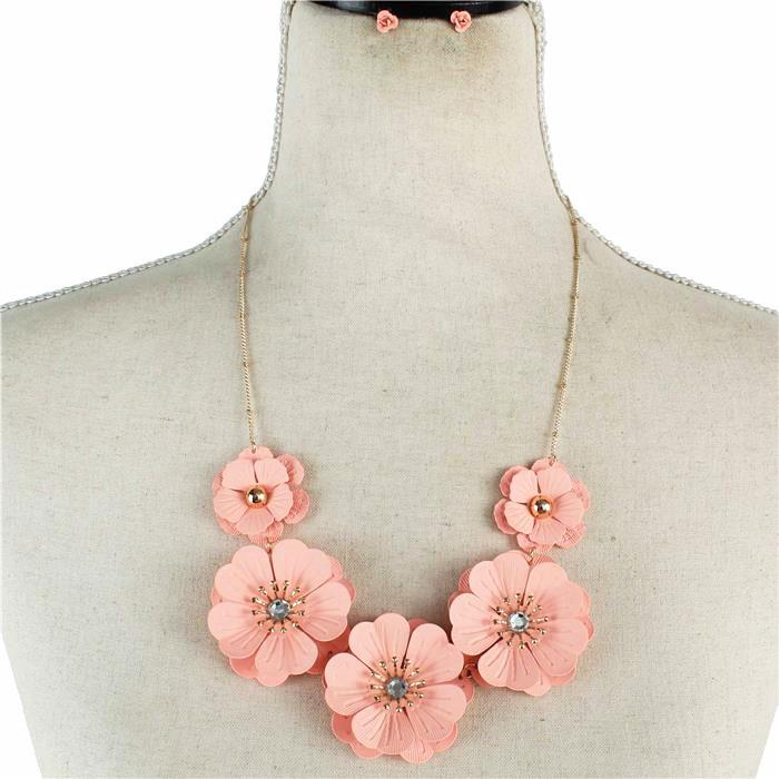 Fashion Metal Flower Necklace Set