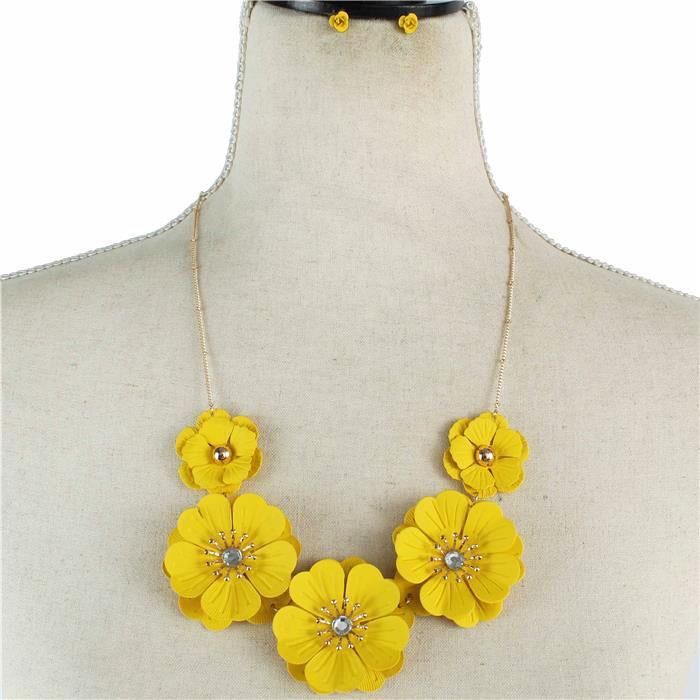 Fashion Metal Flower Necklace Set