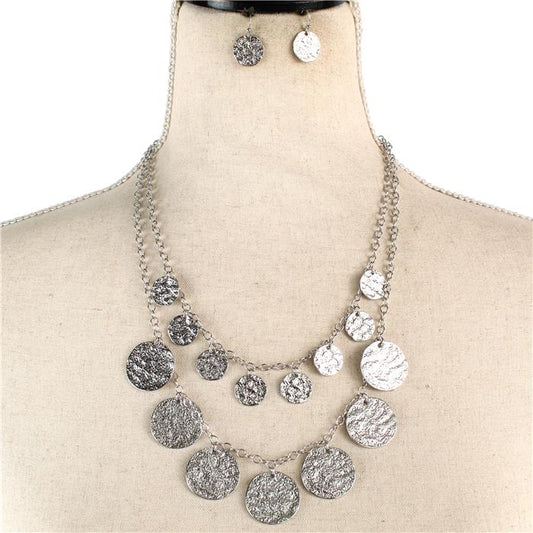 Metal Charms Coins Necklace Set