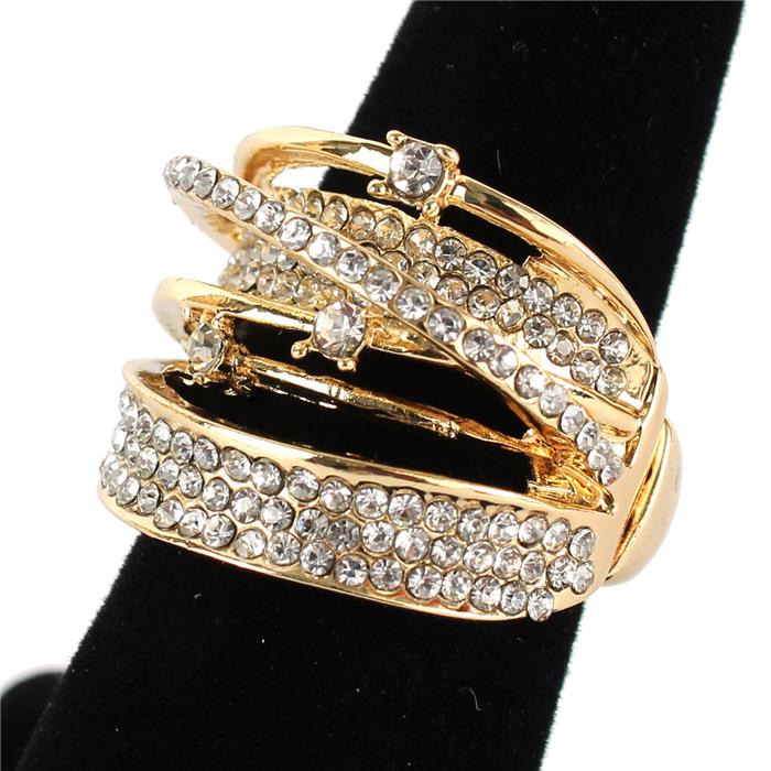 Crystal Metal Knot Ring