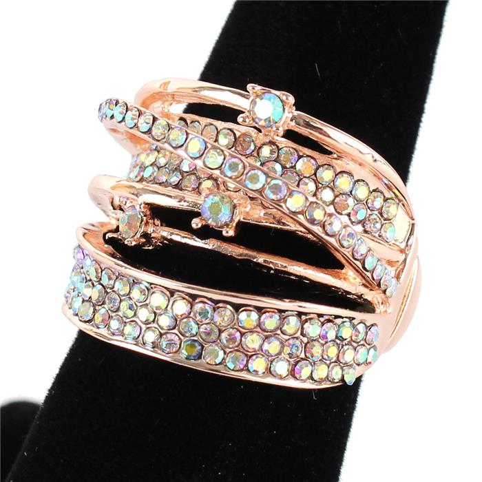 Crystal Metal Knot Ring