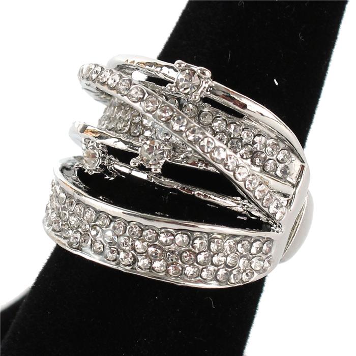 Crystal Metal Knot Ring