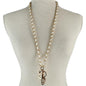 Metal Leather Chain Long Key Necklace