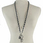 Metal Leather Chain Long Key Necklace