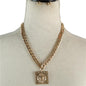 Link Chain Pendant Square Necklace Set