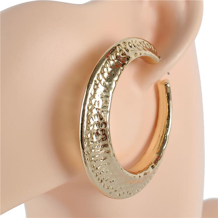 Hammered Hoop Earring