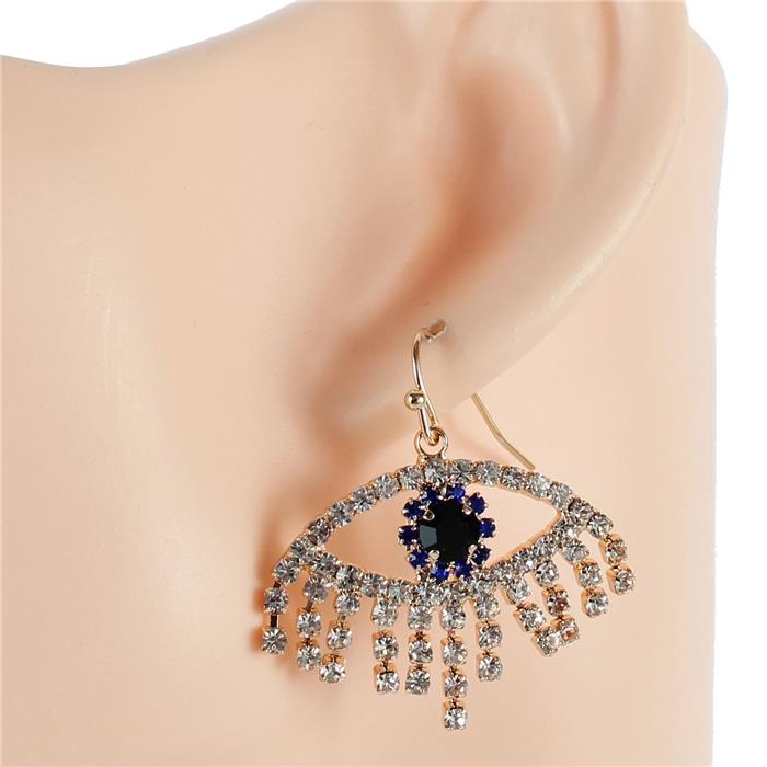 Rhinestones Evil Eye Earring