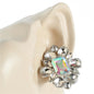 Clip On Crystal Oval Square Earring