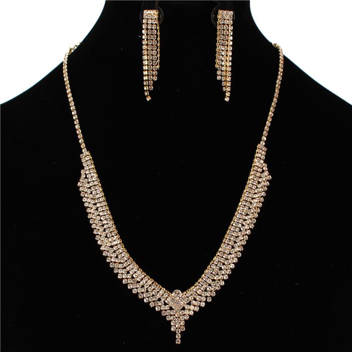 Rhinestones Casting Necklace Set