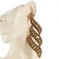 Stones Swirl Long Clip-On Earring