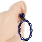 Crystal Dangling Oval Clip-On Earring