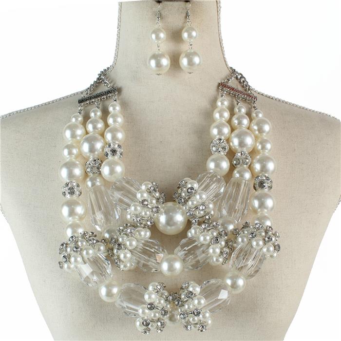 Fashion Pearl Stones Necklace Set