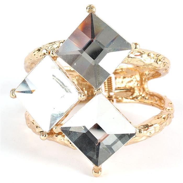 Meatl Crystal Cuff Bangle