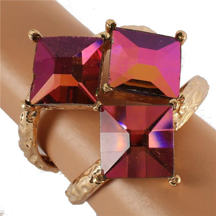 Meatl Crystal Cuff Bangle