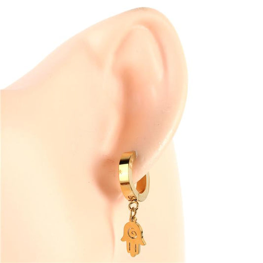 Stainless Steel Hamsa Huggie Hoop Earring