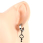 Stainless Steel Key Huggie Hoop Earring